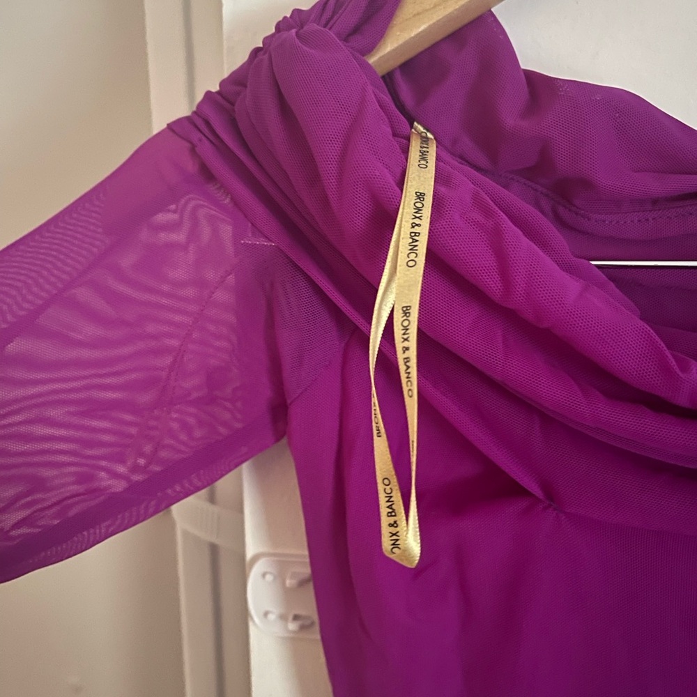 Bronx and Banco Monica Off The Shoulder Gown in Fuchsia - Picture 5 of 5